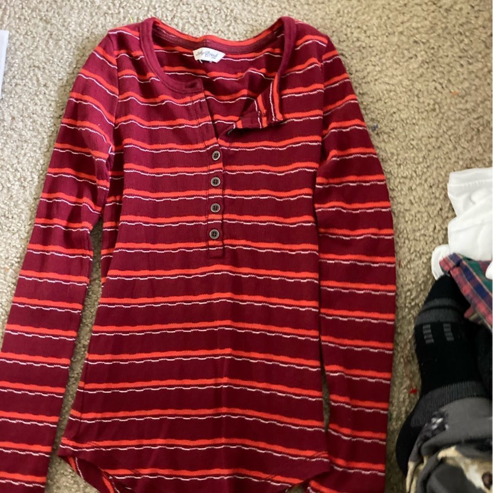 Womens Striped Lucky Brand Long Sleeve Tshirt